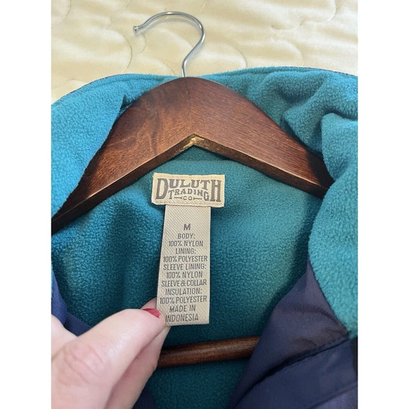 Duluth Trading Jacket Women's M Full Zip Blue Fleece Lined Nylon - Picture 5 of 7